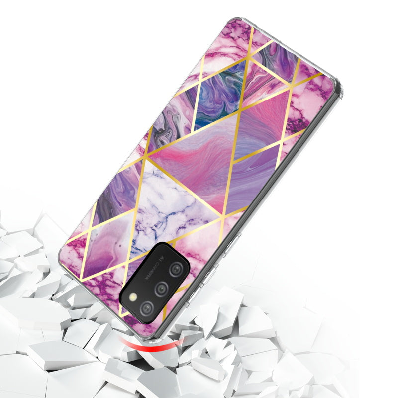 Samsung Galaxy A02s MyBat Fusion Protector Cover - Electroplated Purple Marbling (1101171)