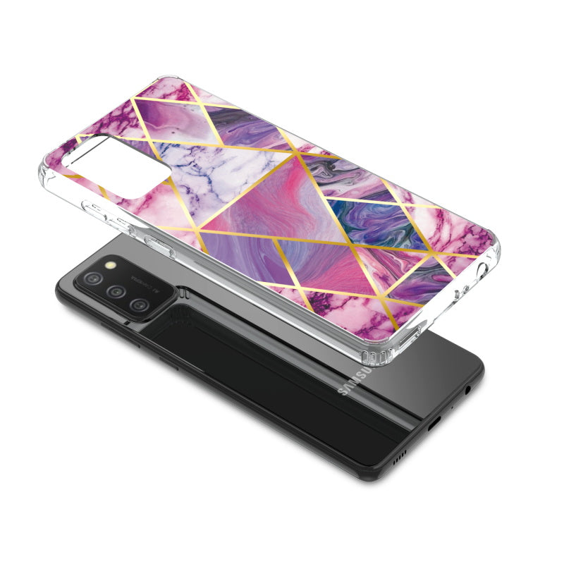 Samsung Galaxy A02s MyBat Fusion Protector Cover - Electroplated Purple Marbling (1101171)