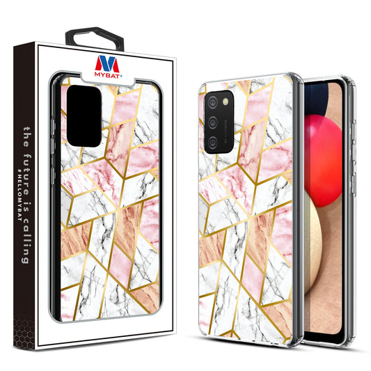 Samsung Galaxy A02s MyBat Fusion Protector Cover - Electroplated Pink Marbling (1101646)
