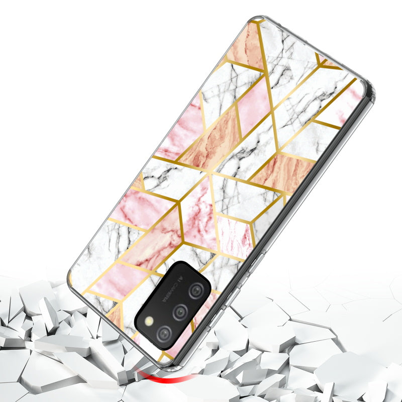 Samsung Galaxy A02s MyBat Fusion Protector Cover - Electroplated Pink Marbling (1101646)