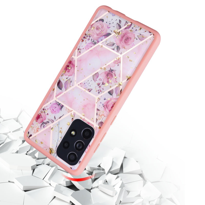Samsung Galaxy A52 5G MyBat Hybrid Case - Pink Roses Marbling (1101199)