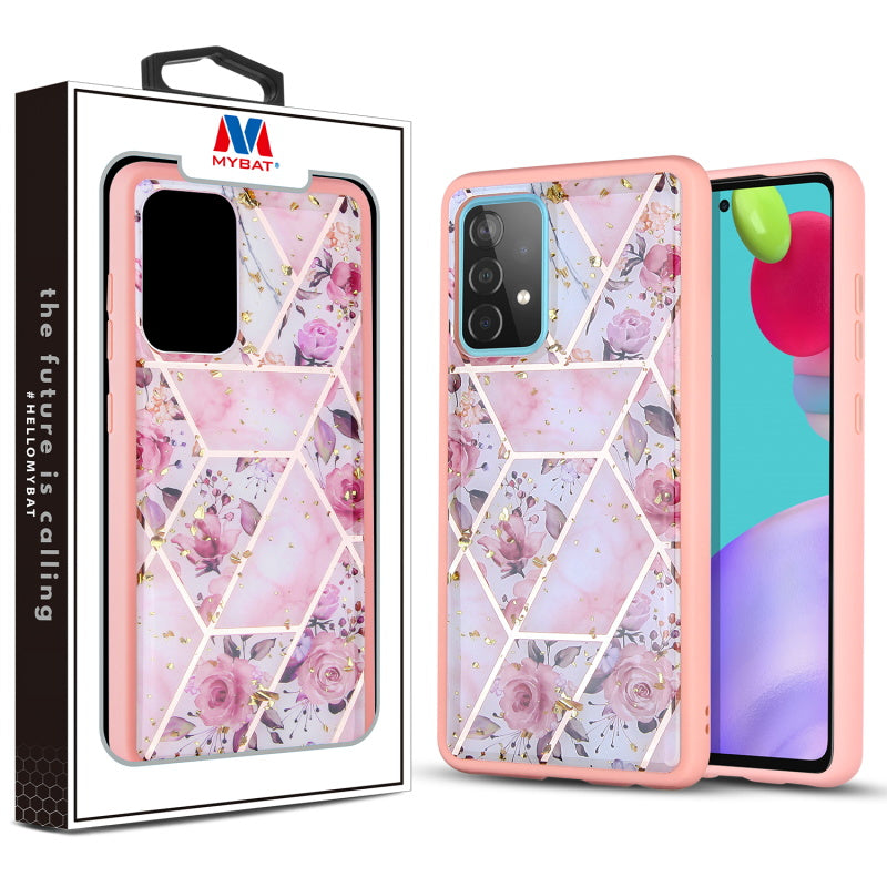 Samsung Galaxy A52 5G MyBat Hybrid Case - Pink Roses Marbling (1101199)