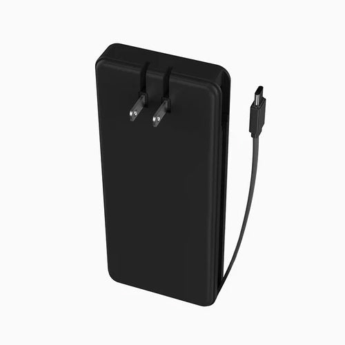 MYCHARGE 20K MAH AMP PRONG MAX POWER BANK W/ BUILT-IN USB-C CABLE & WALL PLUG - BLACK ( 1108193) (MSRP $99.99)