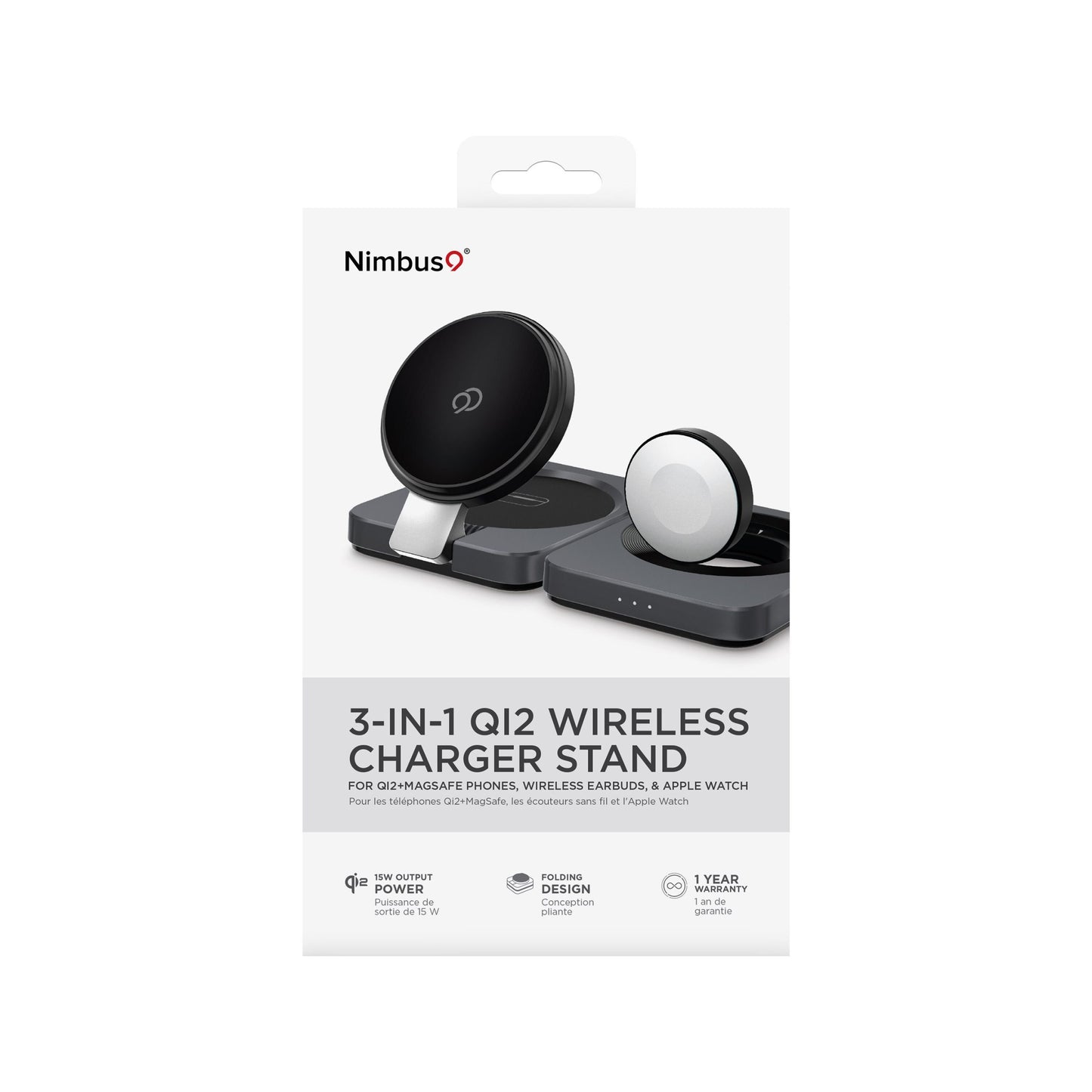 Nimbus9 Qi2 Wireless Charger 3-in-1 Stand - Brushed Gray (1107776)