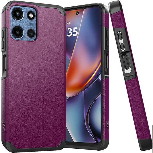 Motorola Moto G 5G 2025 (Original Series) Tough Strong Shockproof Hybrid in Slide-Out Package - Dark Purple (1107799)