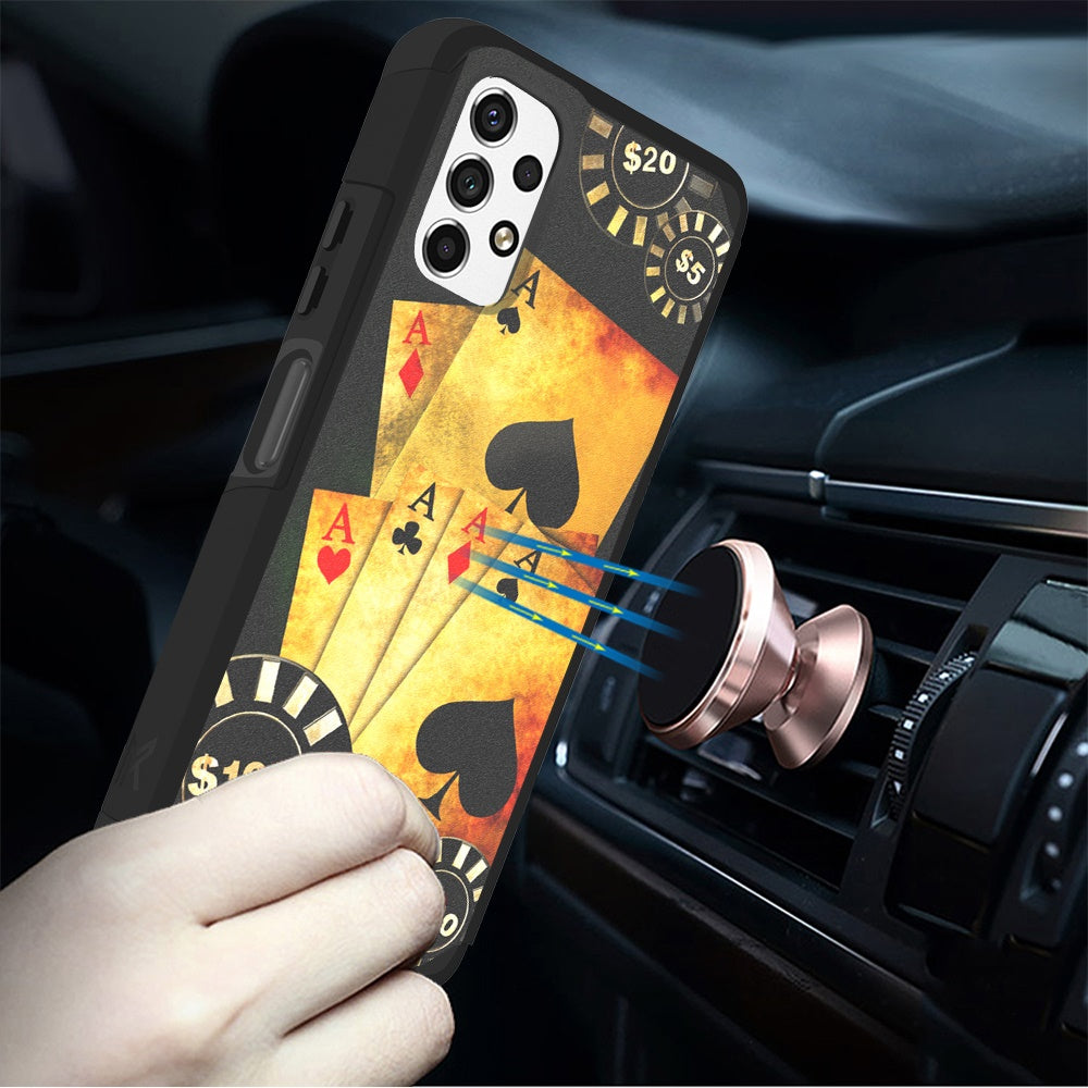 Samsung A23 5G Tough Strong MetKase Hybrid (Magnet Mount Friendly) Case Cover - Poker (1105095)