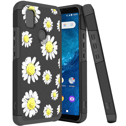 Cricket Icon 4 Tough Strong MetKase Hybrid (Magnet Mount Friendly) Case Cover - Chamomile Flowers (1105074)