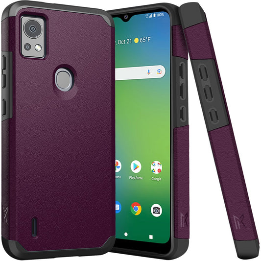 Cricket Icon 5 Tough Strong MetKase Hybrid (Magnet Mount Friendly) Case Cover - Dark Purple (1106016)