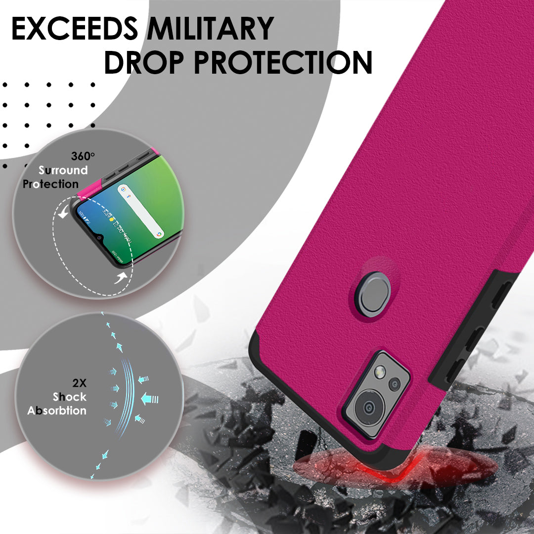 Cricket Icon 5 Tough Strong MetKase Hybrid (Magnet Mount Friendly) Case Cover - Hot Pink (1106017)