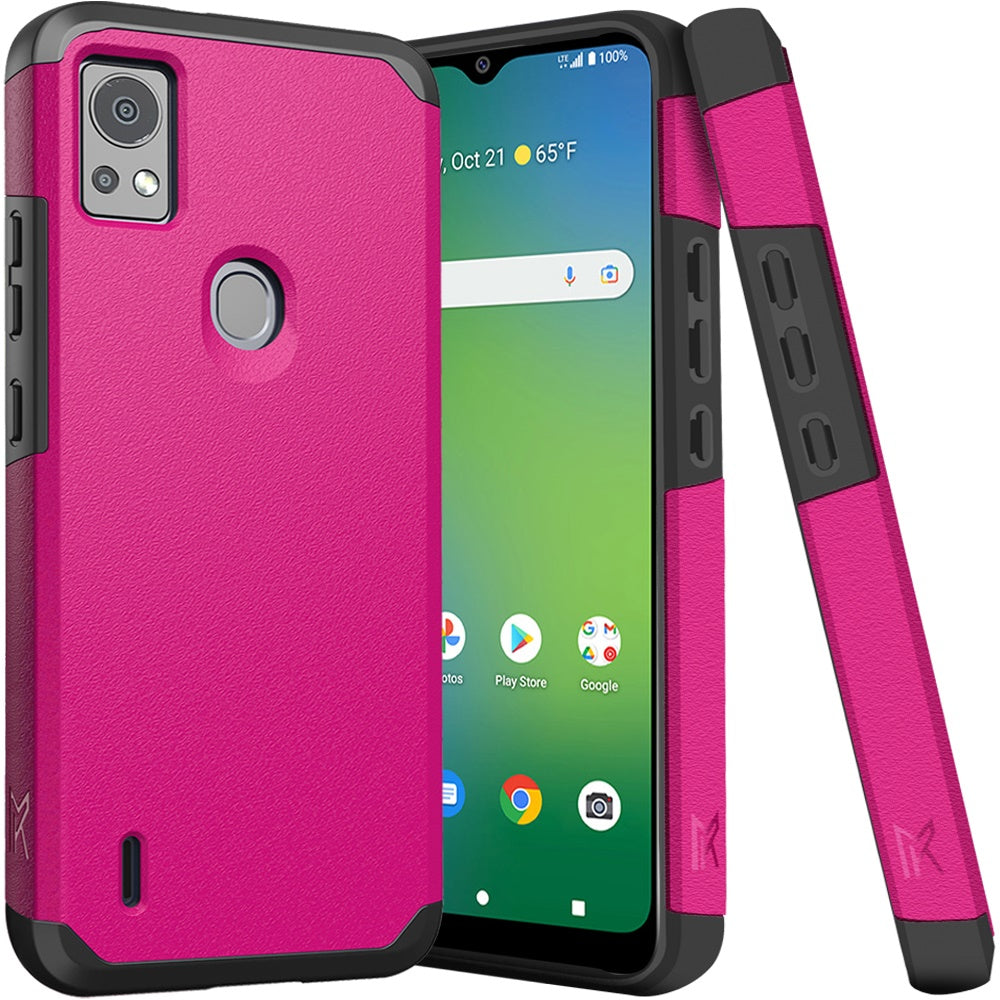 Cricket Icon 5 Tough Strong MetKase Hybrid (Magnet Mount Friendly) Case Cover - Hot Pink (1106017)