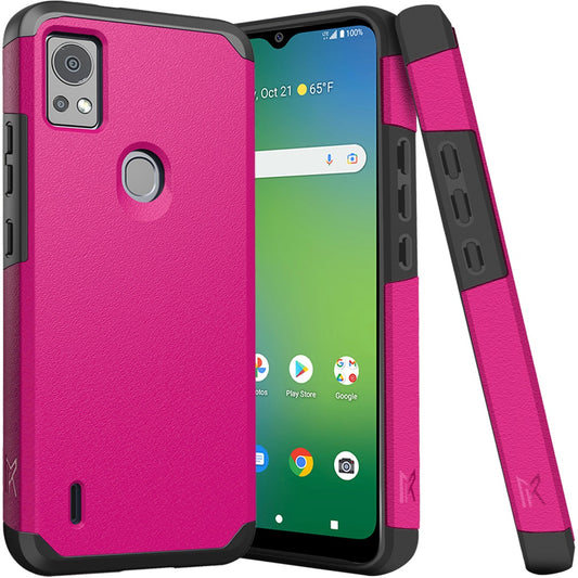 Cricket Icon 5 Tough Strong MetKase Hybrid (Magnet Mount Friendly) Case Cover - Hot Pink (1106017)