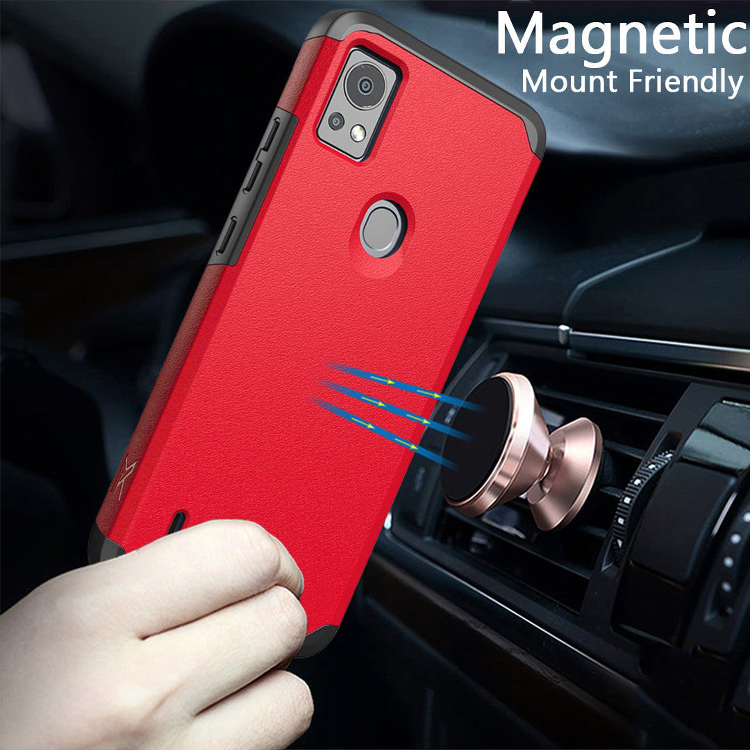 Cricket Icon 5 Tough Strong MetKase Hybrid (Magnet Mount Friendly) Case Cover - Red (1106019)