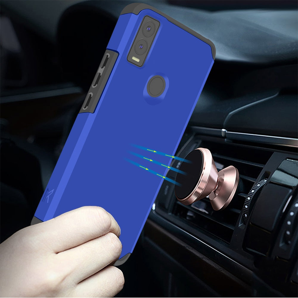 Cricket Innovate E 5G Tough Strong MetKase Hybrid (Magnet Mount Friendly) Case Cover - Classic Blue (1105011)