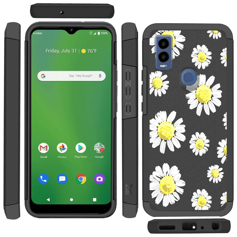 Cricket Innovate E 5G Tough Strong MetKase Hybrid (Magnet Mount Friendly) Case Cover - Chamomile Flowers (1105083)