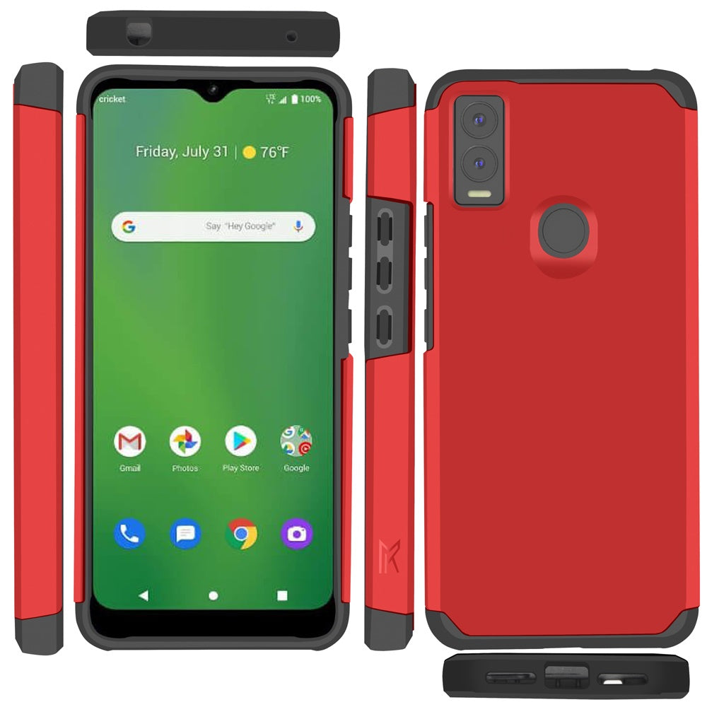 Cricket Innovate E 5G Tough Strong MetKase Hybrid (Magnet Mount Friendly) Case Cover - Flame Scarlet (1105012)