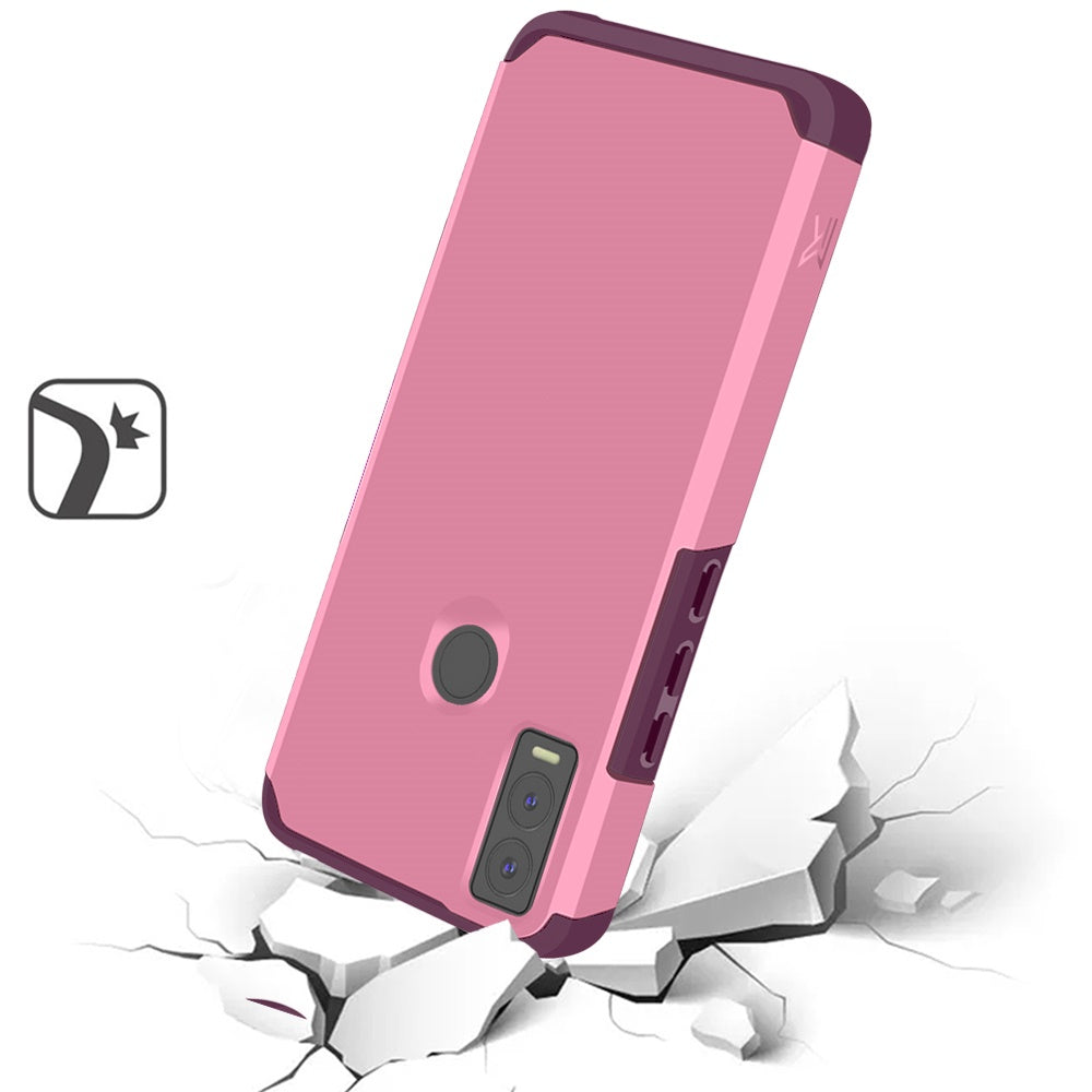 Cricket Innovate E 5G Tough Strong MetKase Hybrid (Magnet Mount Friendly) Case Cover - Fruity Wine (1105013)