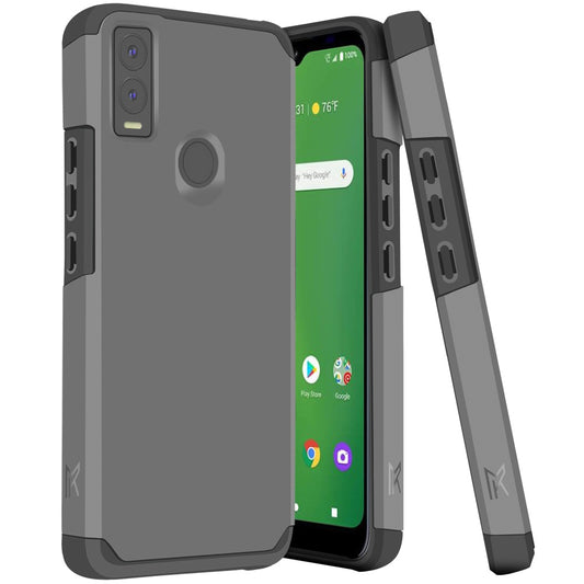 Cricket Innovate E 5G Tough Strong MetKase Hybrid (Magnet Mount Friendly) Case Cover - Charcoal Grey (1105014)