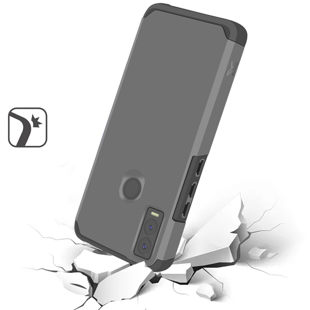 Cricket Innovate E 5G Tough Strong MetKase Hybrid (Magnet Mount Friendly) Case Cover - Charcoal Grey (1105014)
