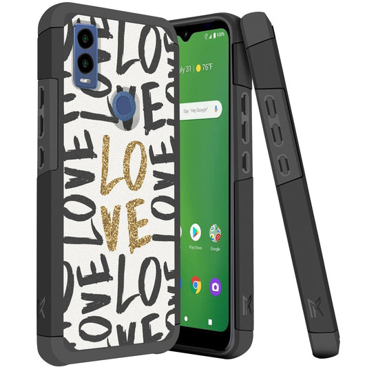 Cricket Innovate E 5G Tough Strong MetKase Hybrid (Magnet Mount Friendly) Case Cover - Love (1105084)