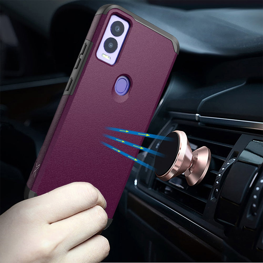 Cricket Magic 5G Tough Strong Hybrid (Magnet Mount Friendly) Case Cover - Dark Purple (1106030)