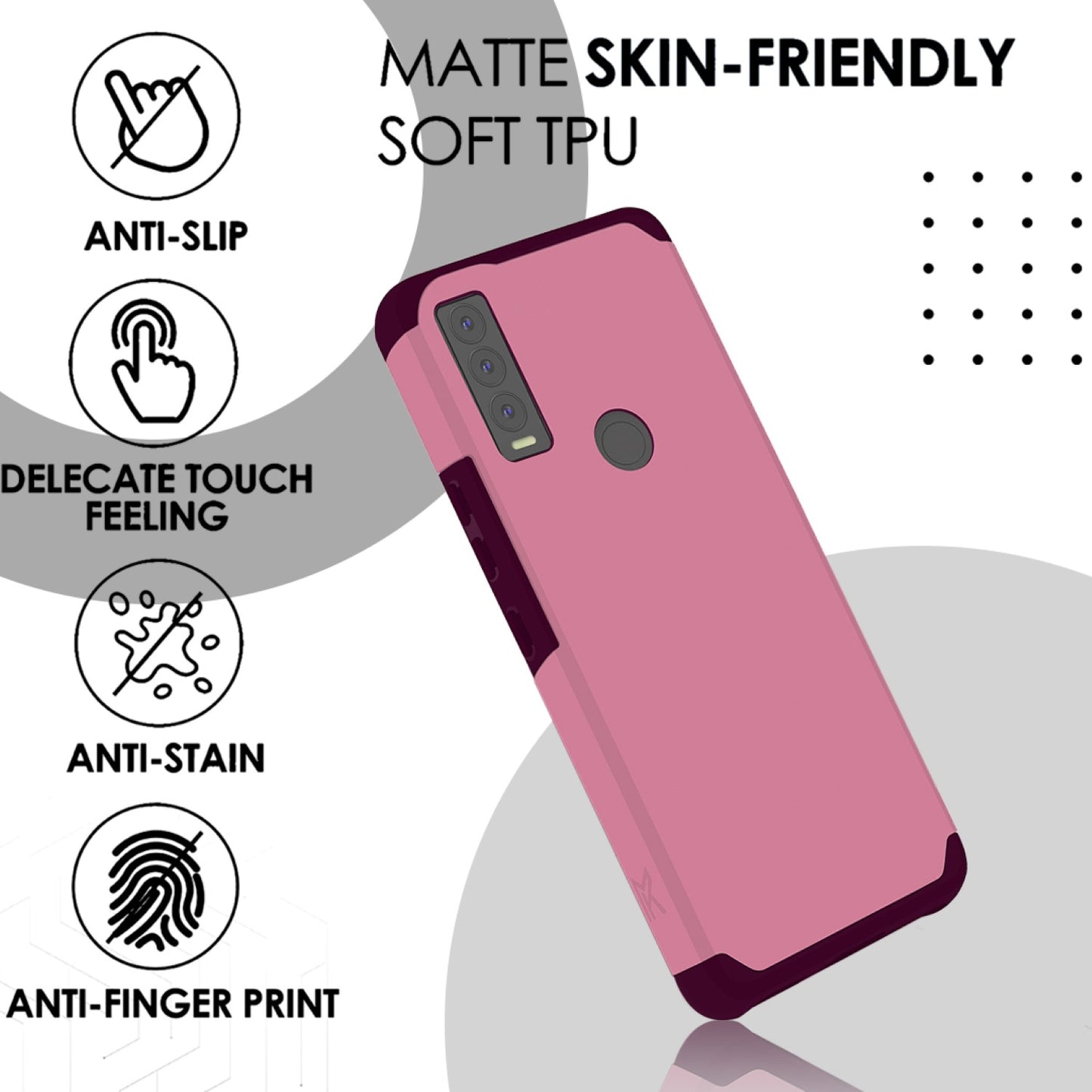 Cricket Ovation 3 Tough Strong MetKase Hybrid (Magnet Mount Friendly) Case Cover - Fruity Wine (1105266)