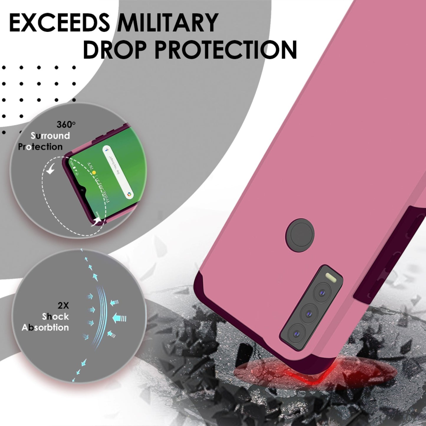 Cricket Ovation 3 Tough Strong MetKase Hybrid (Magnet Mount Friendly) Case Cover - Fruity Wine (1105266)