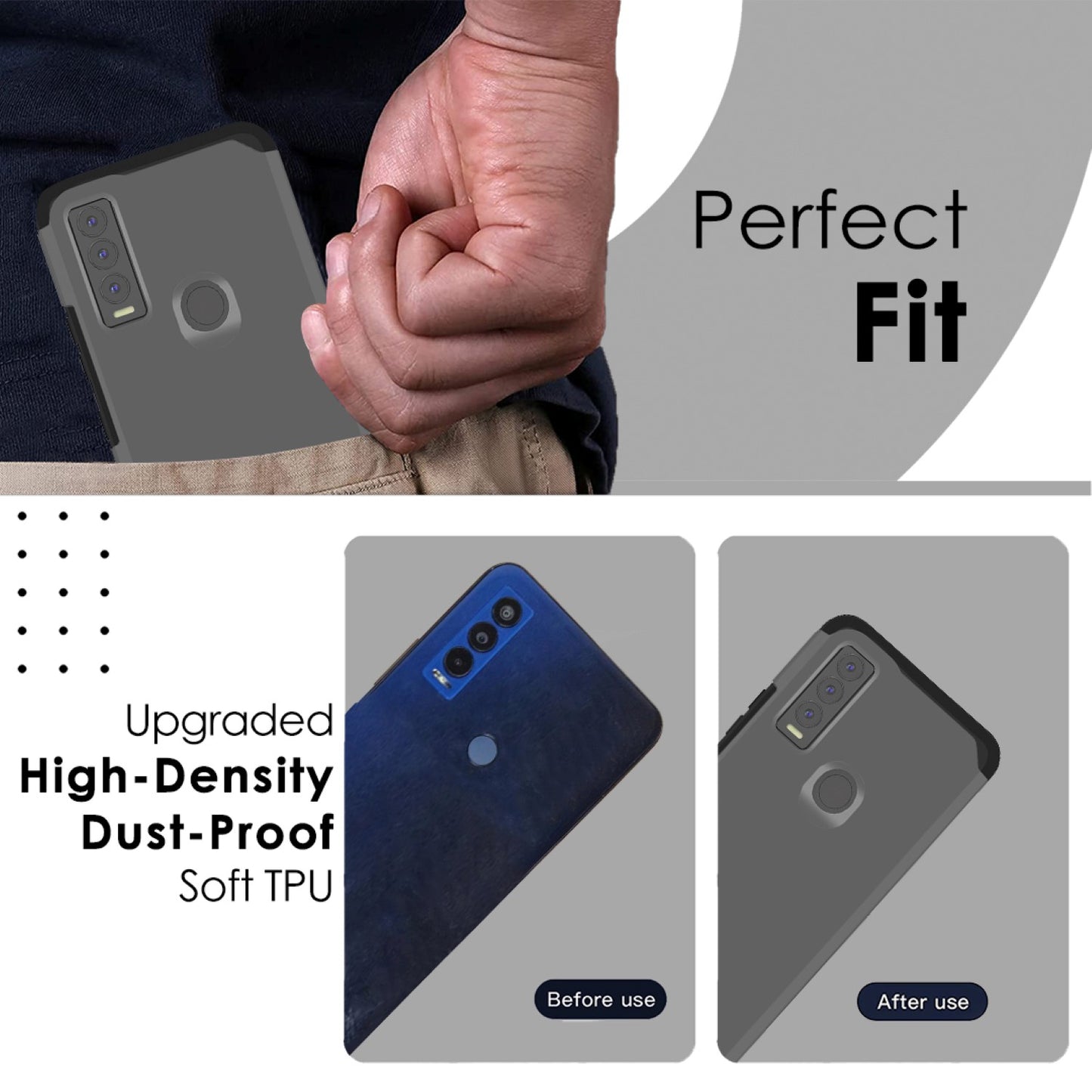 Cricket Ovation 3 Tough Strong MetKase Hybrid (Magnet Mount Friendly) Case Cover - Charcoal Grey (1105267)