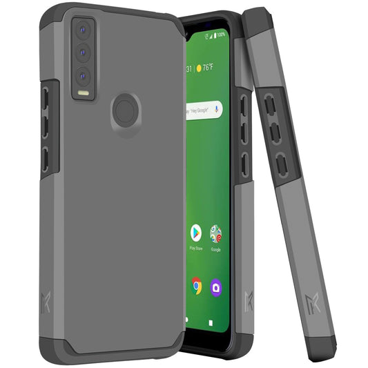Cricket Ovation 3 Tough Strong MetKase Hybrid (Magnet Mount Friendly) Case Cover - Charcoal Grey (1105267)