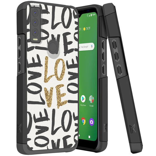 Cricket Ovation 3 Tough Strong MetKase Hybrid (Magnet Mount Friendly) Case Cover - Love (1105269)