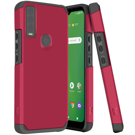Cricket Ovation 3 Tough Strong MetKase Hybrid (Magnet Mount Friendly) Case Cover - Virtual Pink (1105268)
