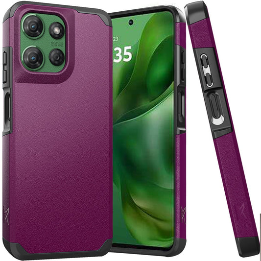 Motorola Moto G Power 5G 2025 (Original Series) Tough Strong Shockproof Hybrid in Slide-Out Package - Dark Purple (1102628)