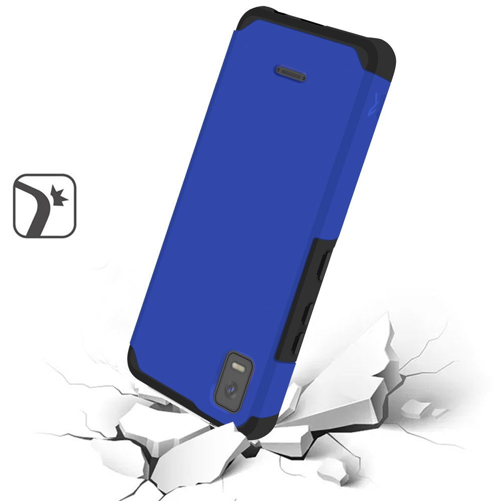 Cricket Debut Smart Tough Strong MetKase Hybrid (Magnet Mount Friendly) Case Cover - Classic Blue (1104870)