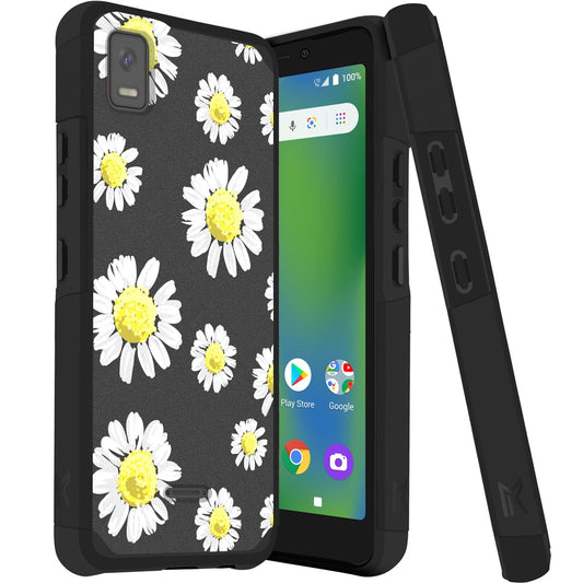 Cricket Debut Smart Tough Strong MetKase Hybrid (Magnet Mount Friendly) Case Cover - Chamomile Flowers (1105152)