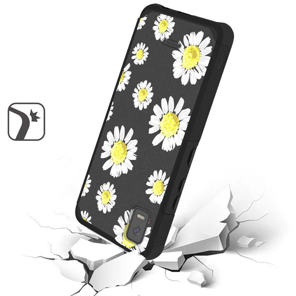 Cricket Debut Smart Tough Strong MetKase Hybrid (Magnet Mount Friendly) Case Cover - Chamomile Flowers (1105152)