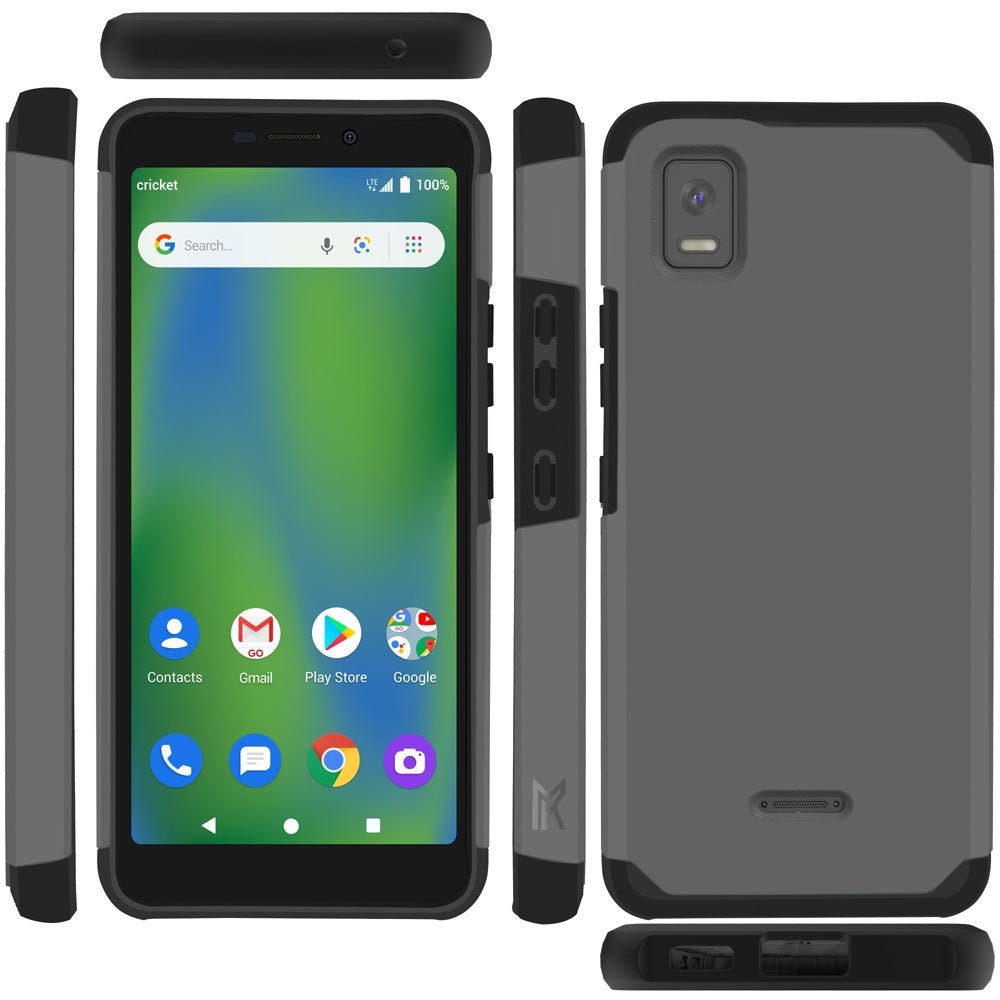 Cricket Debut Smart Tough Strong MetKase Hybrid (Magnet Mount Friendly) Case Cover - Charcoal Grey (1104871)