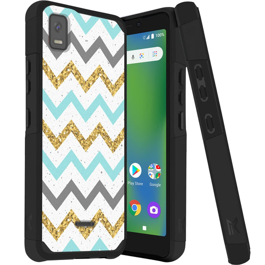Cricket Icon 4 Tough Strong MetKase Hybrid (Magnet Mount Friendly) Case Cover - ZigZag  (1105076)