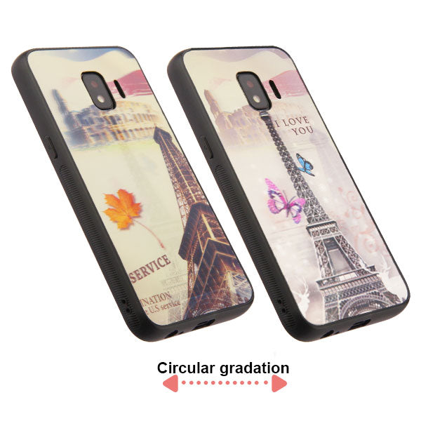 Samsung Galaxy J2 Pure / J2 Core / J2  3D Eiffel Tower Stereograph Hybrid Protector Cover  (754)