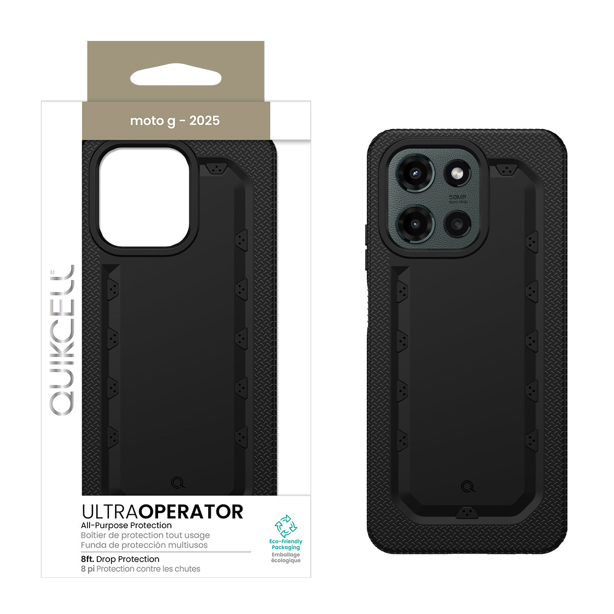 Quikcell moto g – 2025 ULTRA OPERATOR Rugged Protective Case Armor Black (1107815)