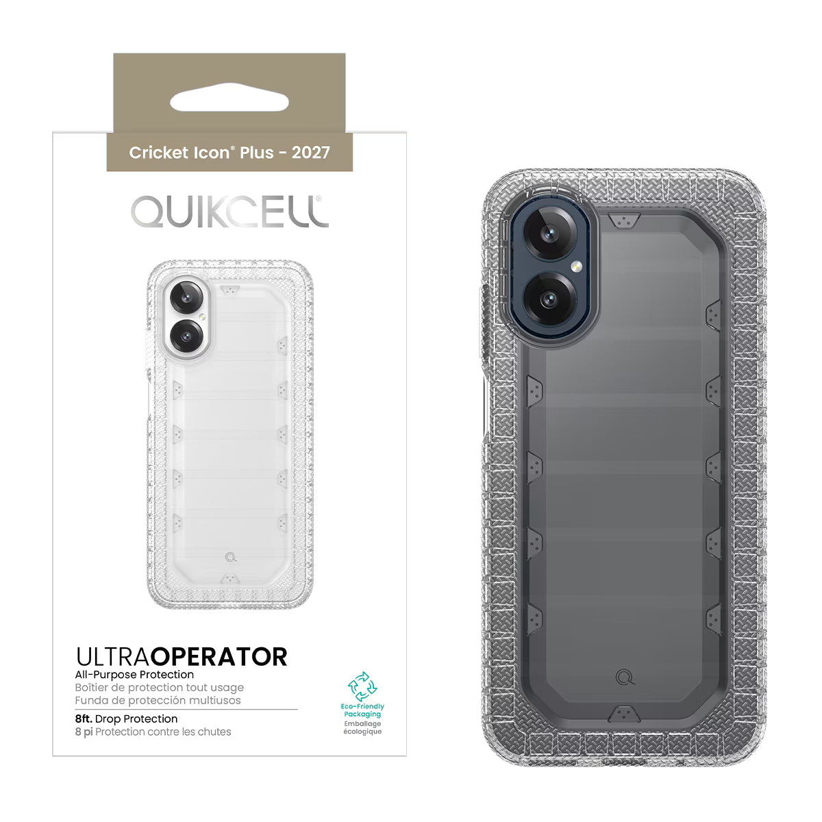 Quikcell Ultra Operator Case Cricket Icon Plus 2027 - Clear Frosted (1108267)(MSRP $49.99)
