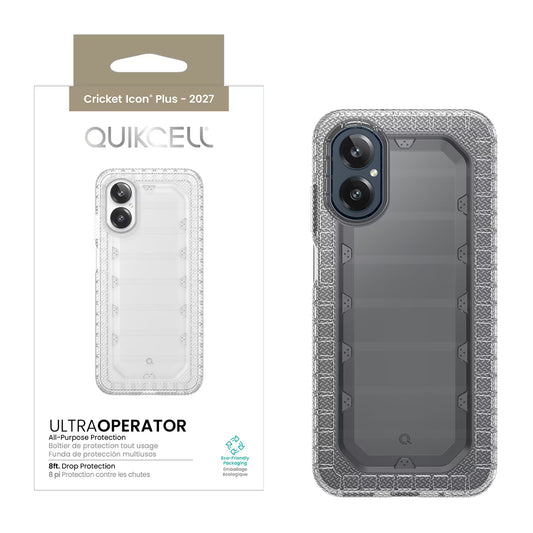 Quikcell Ultra Operator Case Cricket Icon Plus 2027 - Clear Frosted (1108267)(MSRP $49.99)