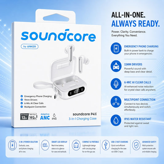 ANKER P41i EARBUDS - WHITE ( 1107892) (MSRP $99.99)