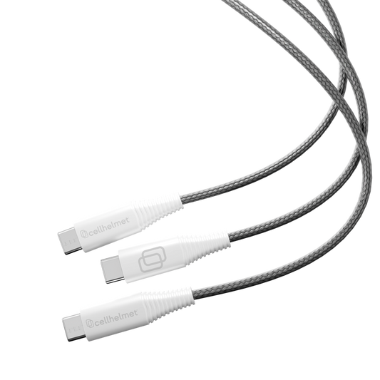 Cellhelmet Braided Type-C to Type-C Charge/Sync Cable 3, 6, 10ft - Gray Multipack (1108236) (MSRP $69.99)