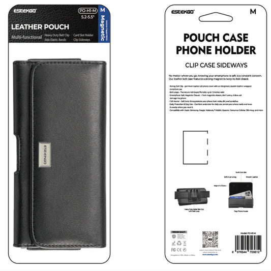 ESEEKGO Universal Magnetic Leather Phone Pouch PO-H1-M Suitable for 5.2-5.5 inch mobile phones ( 1103578) (MSRP $39.99)