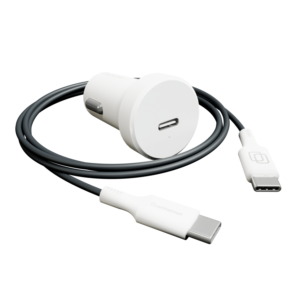 Cellhelmet 30W PD Car Plug + 3' Round Type C to C Cable (1102543)