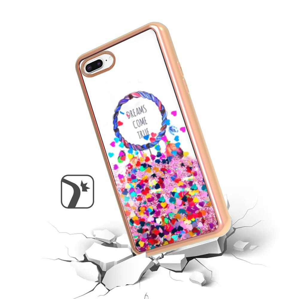 iPhone 8 Plus/7 Plus/6 Plus/6s Plus Design Water Quicksand Glitter Chrome TPU - Dreams Come True (4723)
