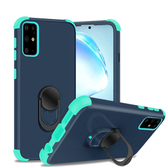 Samsung Galaxy s20 Plus s20+ 360 degree King Ring Stand Hybrid w/ Raised Edges - Blue PC/Teal (10187)