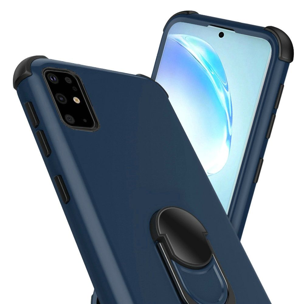 Samsung Galaxy s20 Plus s20+ 360 degree King Ring Stand Hybrid w/ Raised Edges - Blue PC/Teal (10187)