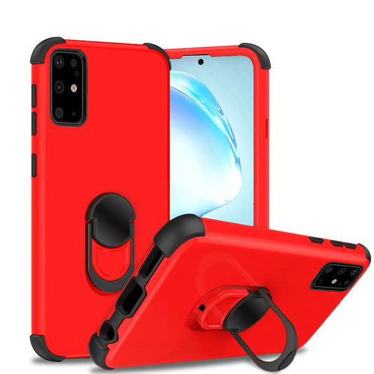 Samsung Galaxy s20 Plus s20+ 360 degree King Ring Stand Hybrid w/ Raised Edges - Red PC/Black (10188)