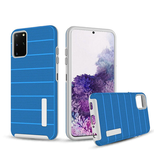 Samsung Galaxy s20 Plus s20+ Shock Proof Stripes Design PC TPU Shock Proof Hybrid - Blue (10193)