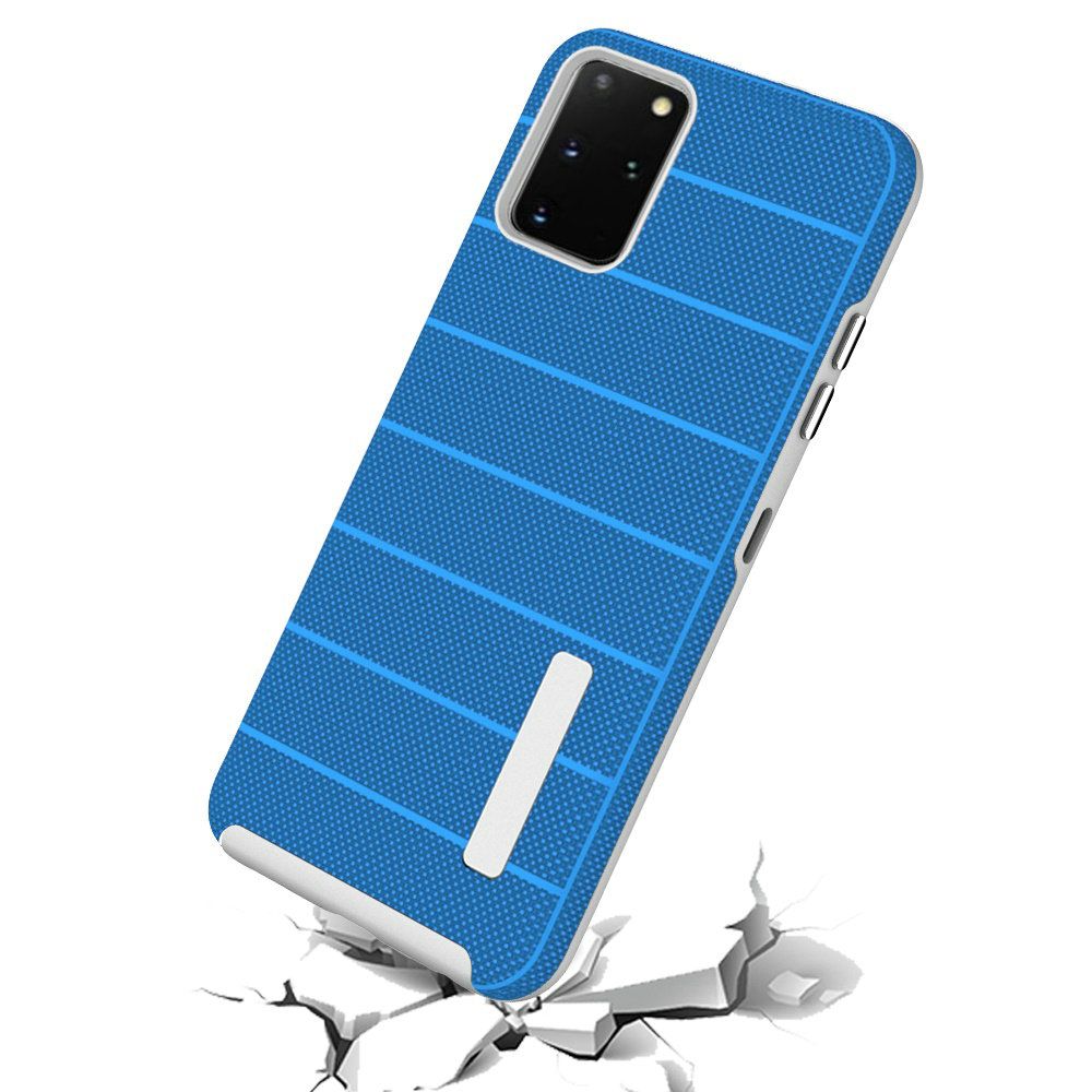 Samsung Galaxy s20 Plus s20+ Shock Proof Stripes Design PC TPU Shock Proof Hybrid - Blue (10193)